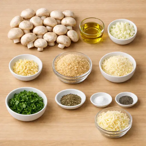 Ingredients for Savory Herb-Stuffed Mushrooms