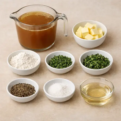 Ingredients for Savory Herb Turkey Gravy