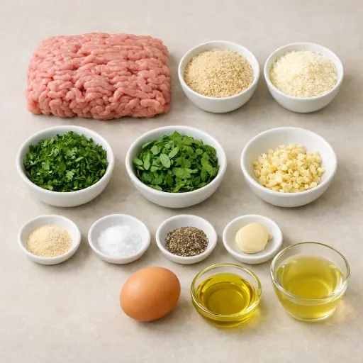 Ingredients for Savory Herb Turkey Meatballs