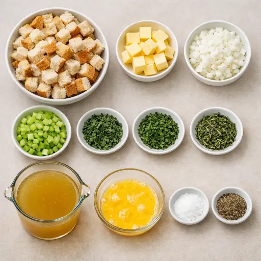 Ingredients for Savory Herb Turkey Stuffing