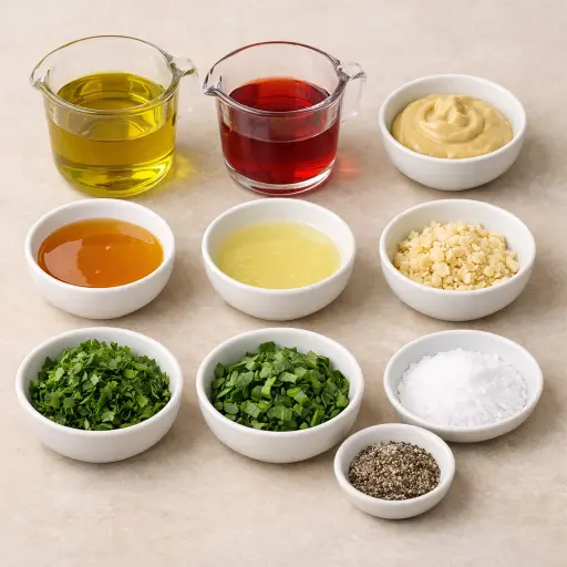 Ingredients for Savory Herb Vinaigrette