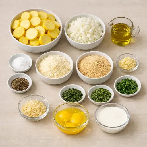 Ingredients for Savory Herbed Squash Casserole