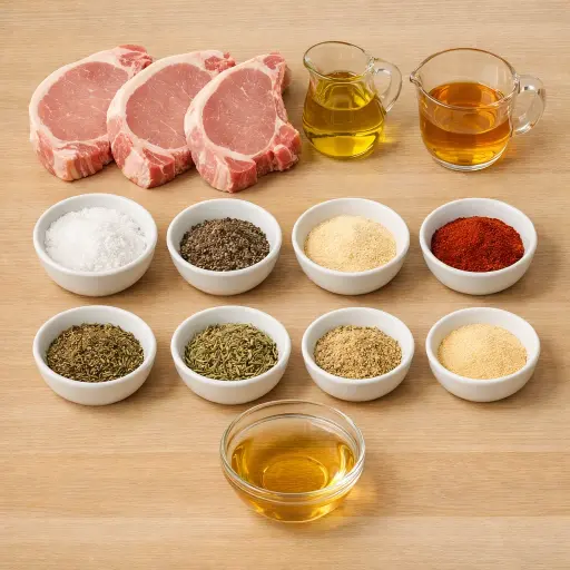 Ingredients for Savory Heritage Grilled Pork Chops