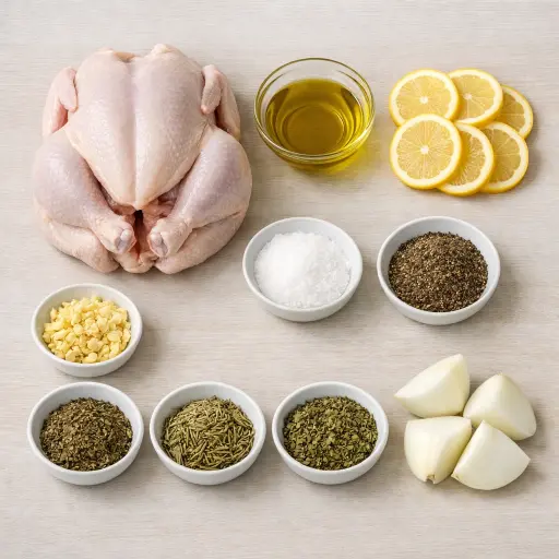 Ingredients for Savory Lemon Herb Crockpot Chicken