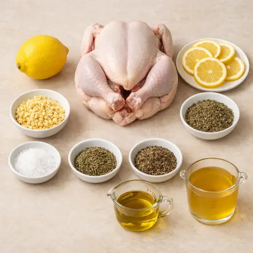 Ingredients for Savory Lemon Herb Slow Cooker Chicken
