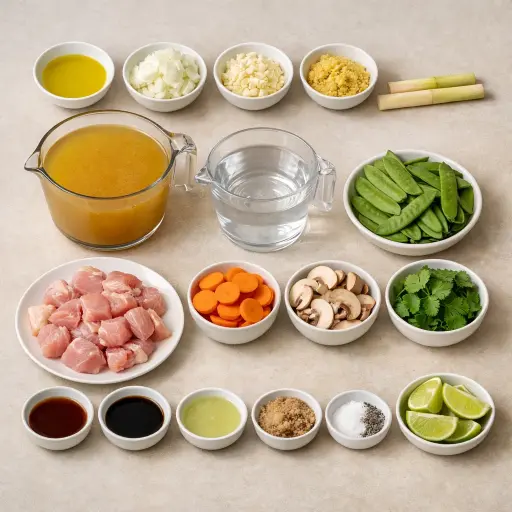 Ingredients for Savory Lemongrass Chicken Soup