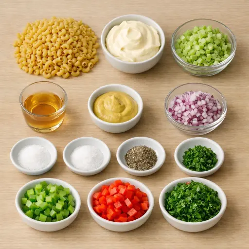 Ingredients for Savory Macaroni Salad
