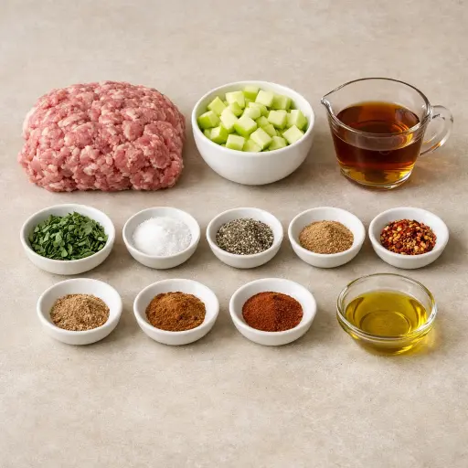 Ingredients for Savory Maple Apple Breakfast Sausage