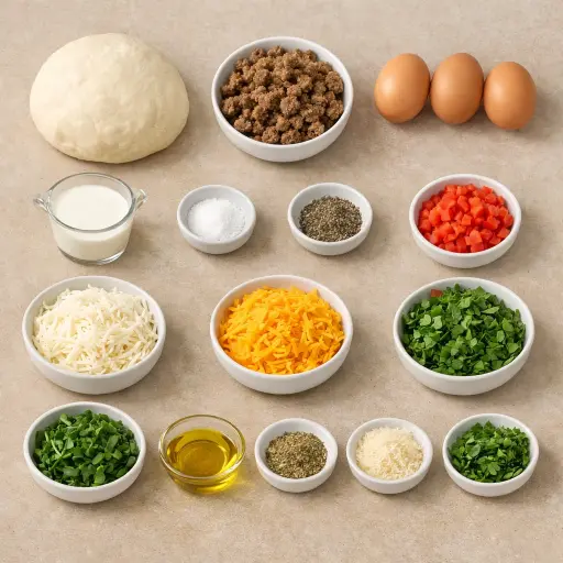 Ingredients for Savory Morning Delight Pizza
