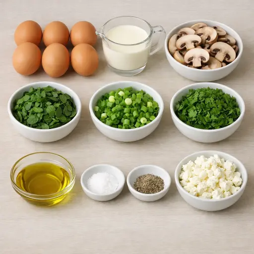 Ingredients for Savory Mushroom & Herb Frittata