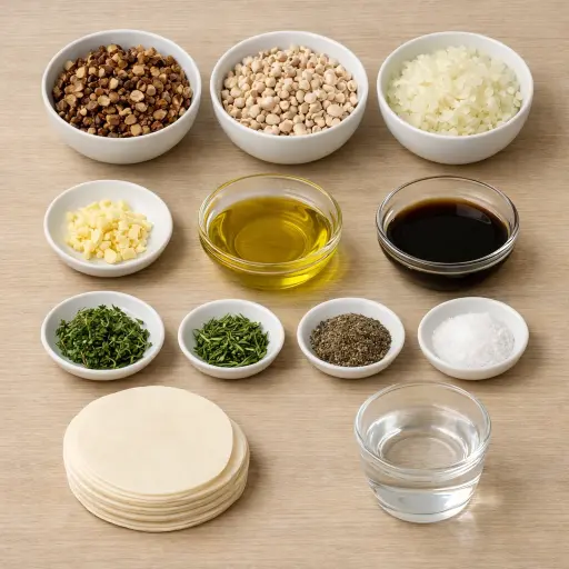 Ingredients for Savory Mushroom and Herb Dumplings