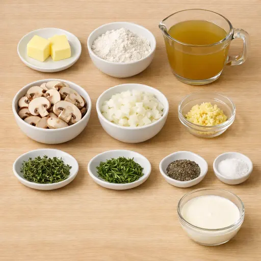 Ingredients for Savory Mushroom and Herb Gravy