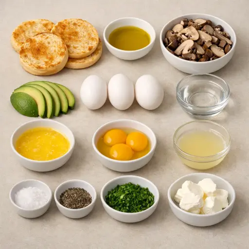Ingredients for Savory Mushroom Eggs Benedict