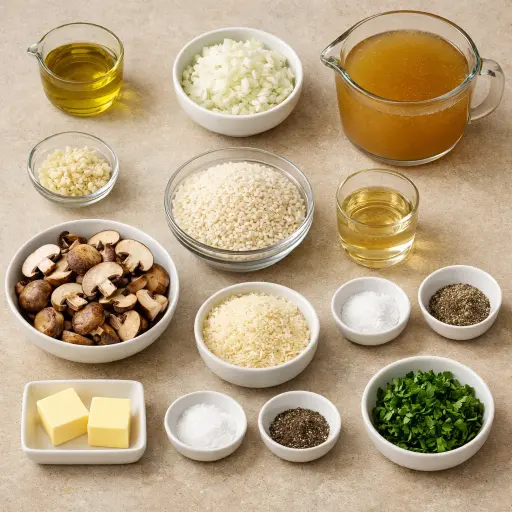 Ingredients for Savory Mushroom Risotto