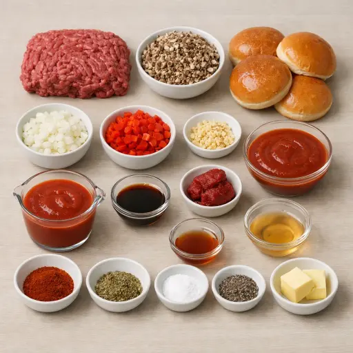 Ingredients for Savory Mushroom Sloppy Joes