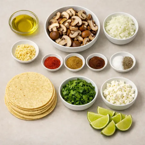 Ingredients for Savory Mushroom Tacos