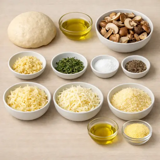 Ingredients for Savory Mushroom Truffle Pizza