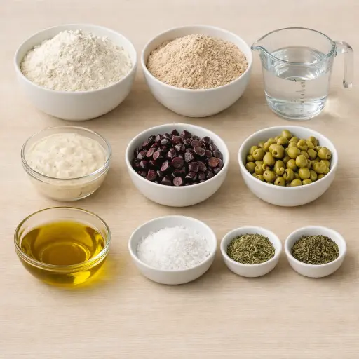 Ingredients for Savory Olive and Herb Sourdough