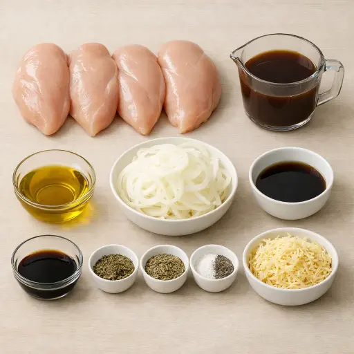 Ingredients for Savory Onion Chicken Delight