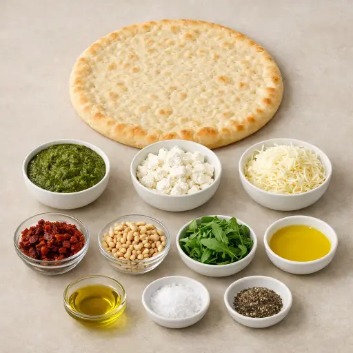 Ingredients for Savory Pesto and Goat Cheese Pizza