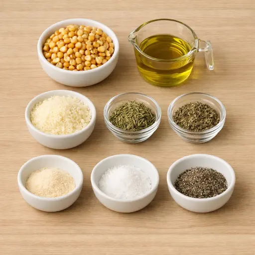Ingredients for Savory Popcorn Mix