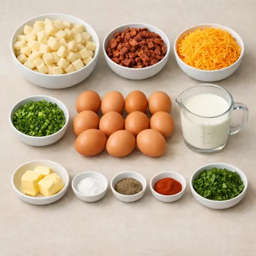Ingredients for Savory Potato Breakfast Casserole