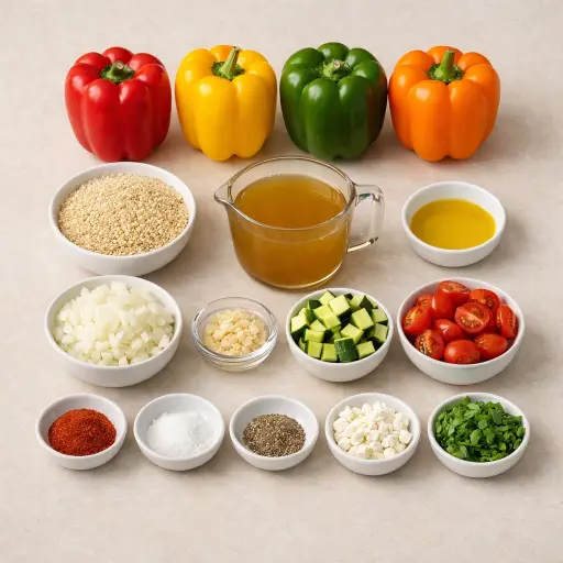 Ingredients for Savory Quinoa Stuffed Peppers