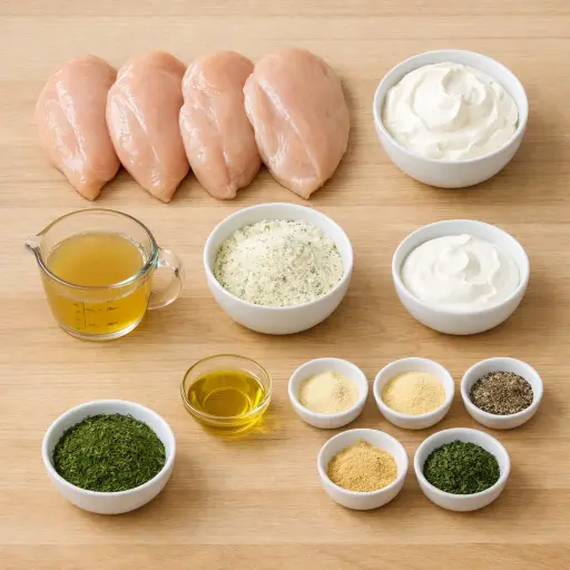 Ingredients for Savory Ranch Chicken Delight