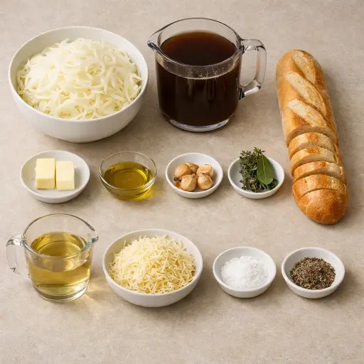 Ingredients for Savory Roasted Garlic French Onion Soup