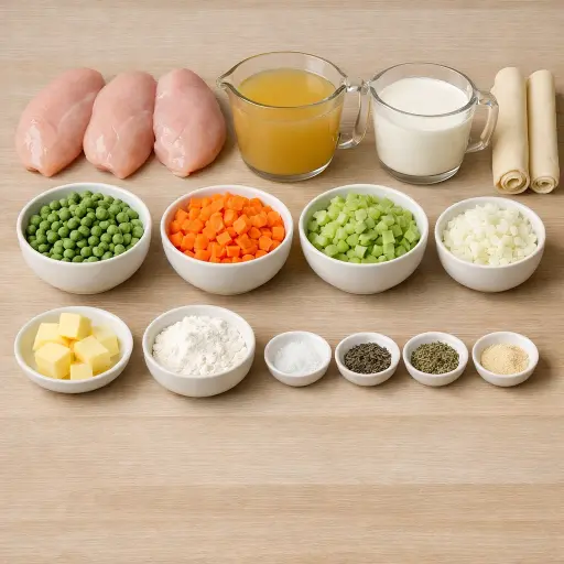 Ingredients for Savory Rustic Chicken Pot Pie