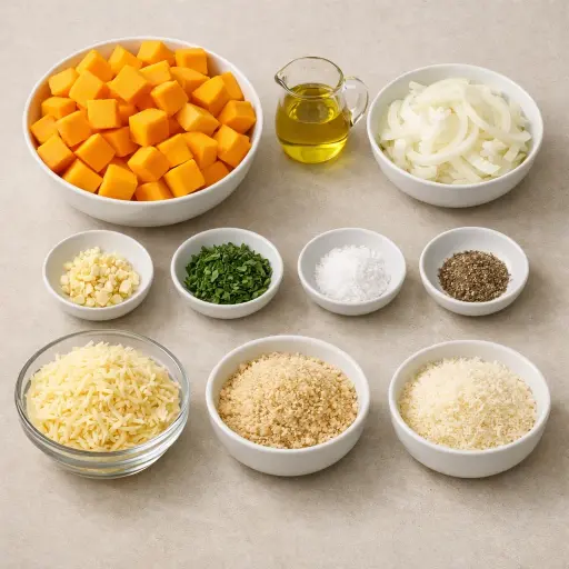 Ingredients for Savory Sage Butternut Squash Bake