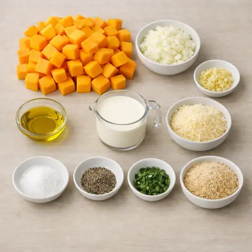 Ingredients for Savory Sage Butternut Squash Casserole