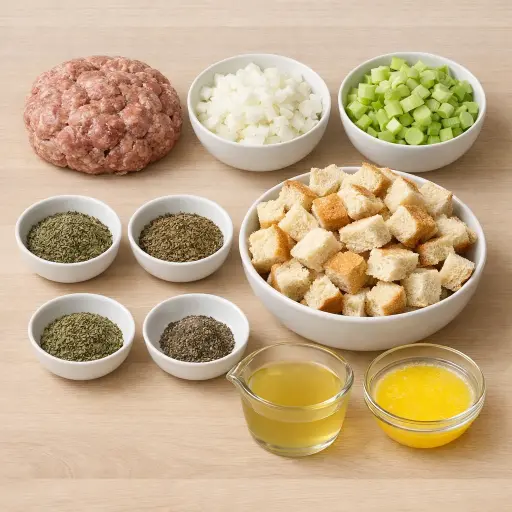 Ingredients for Savory Sausage and Herb Stuffing