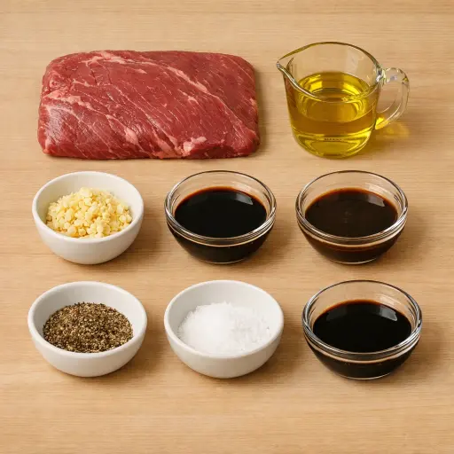 Ingredients for Savory Seared Flank Steak