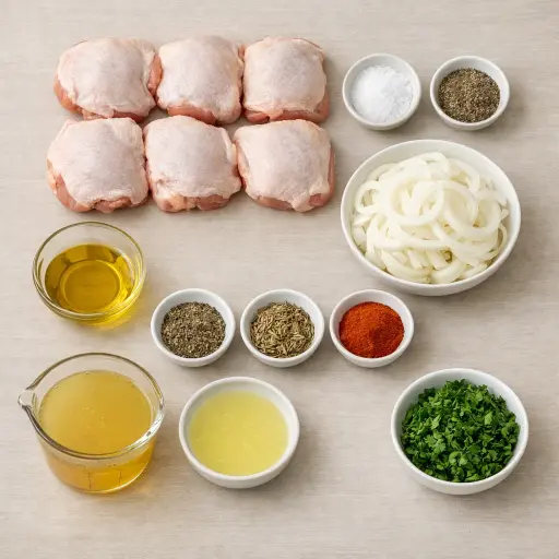 Ingredients for Savory Slow-Cooked Chicken Thighs