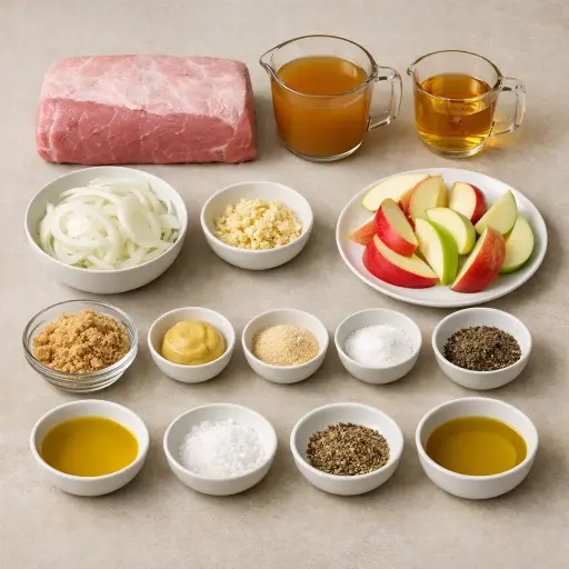 Ingredients for Savory Slow Cooker Apple Cider Pork Loin