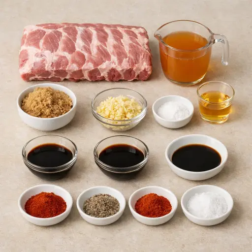 Ingredients for Savory Slow Cooker Apple Cider Ribs