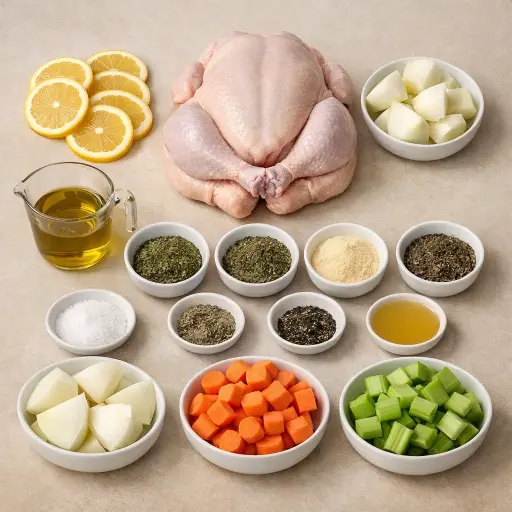 Ingredients for Savory Slow Cooker Lemon Herb Chicken