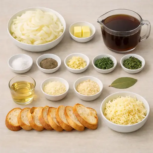 Ingredients for Savory Slow Cooker Onion & Herb Soup