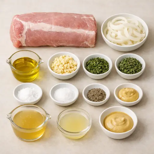 Ingredients for Savory Slow Cooker Pork Loin with Garlic and Herbs