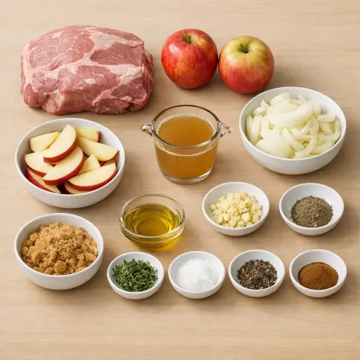 Ingredients for Savory Slow Cooker Pork with Apples
