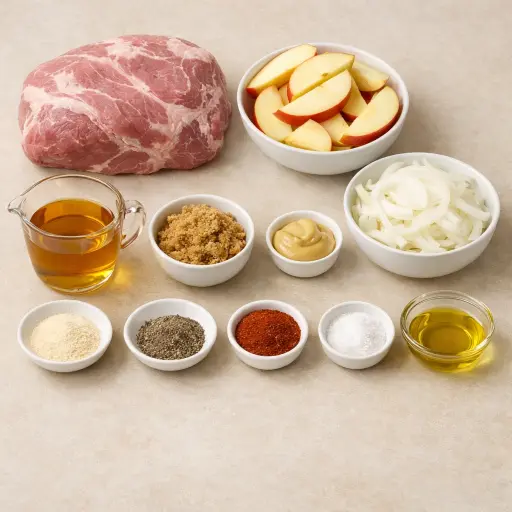 Ingredients for Savory Slow-Cooker Pulled Pork with Apples