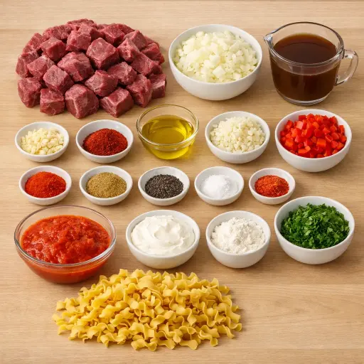 Ingredients for Savory Smoky Goulash
