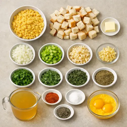 Ingredients for Savory Southern Herb Cornbread Dressing