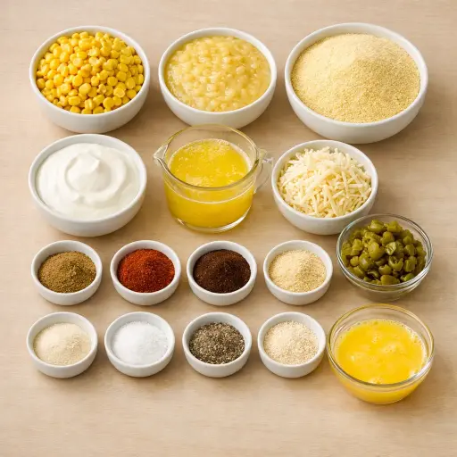 Ingredients for Savory Southwest Corn Casserole