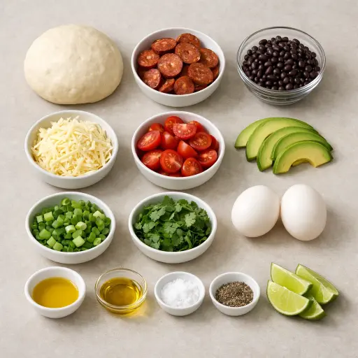 Ingredients for Savory Southwestern Breakfast Pizza