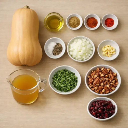 Ingredients for Savory Spiced Butternut Squash Bake