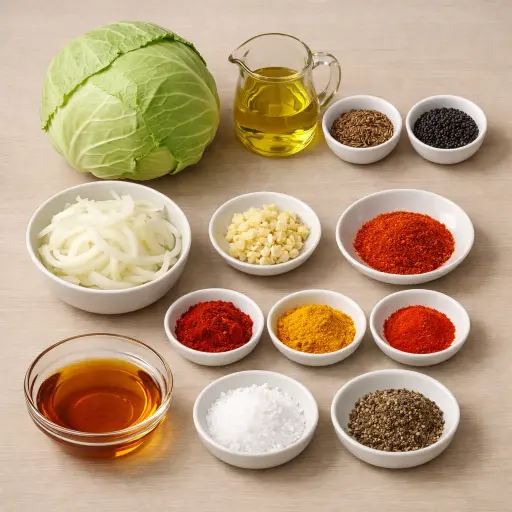 Ingredients for Savory Spiced Fried Cabbage