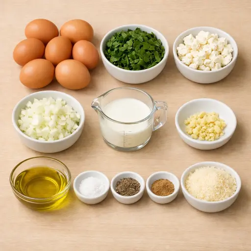 Ingredients for Savory Spinach and Feta Oven Frittata