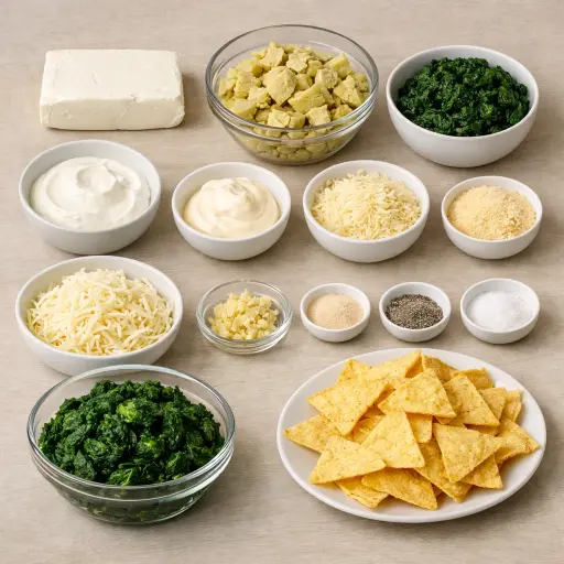 Ingredients for Savory Spinach Artichoke Dip